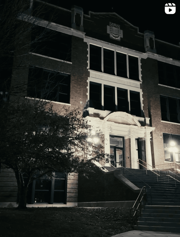 Parts of Minot State University campus at midnight✨
